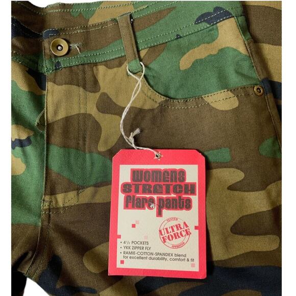Rothco Womens Camouflage Stretch Flare Y2K Military Comfort Fit Pants Sz 7/8 NEW - Picture 7 of 9